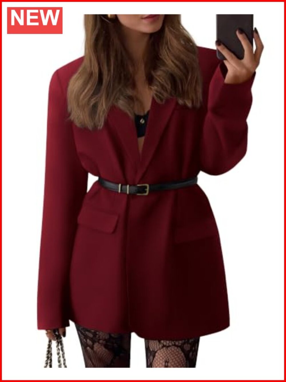 Oversized Blazer for Women Business Casual Long Sleeve One Button Suit Jacket